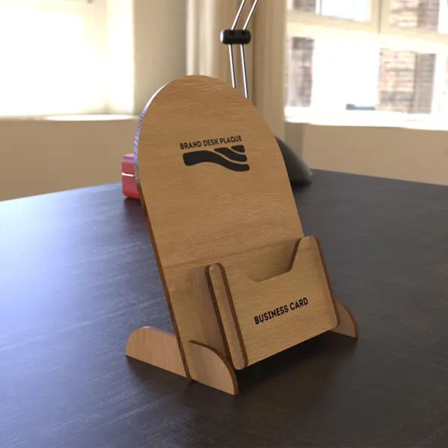 Business Card Holder - Custom Logo Desk Plaque