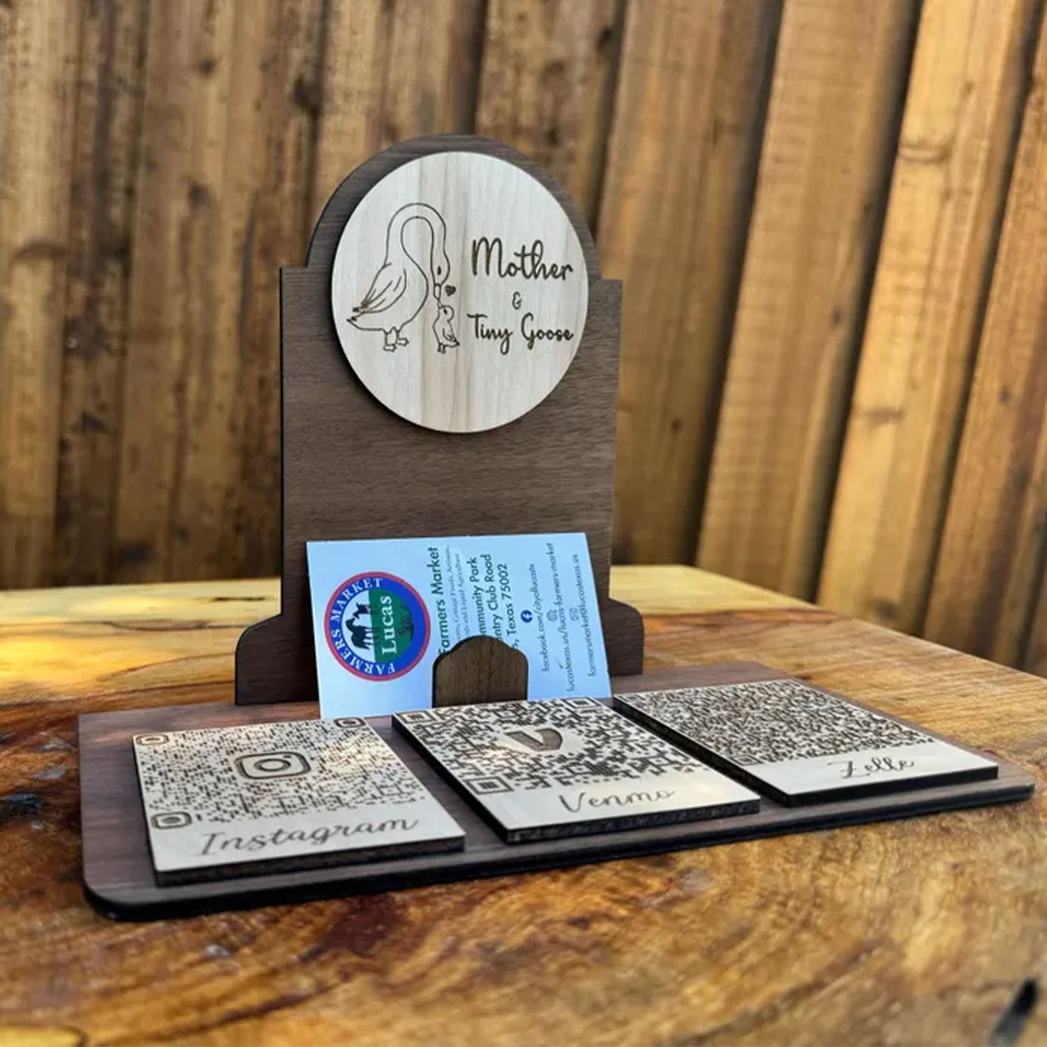 Laser Engraved Wood QR Menu & Sign
