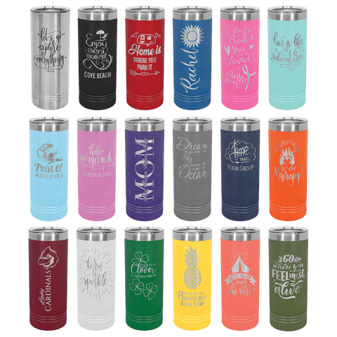 Polar Camel 22 oz. Coral Skinny Tumbler with Slider Lid