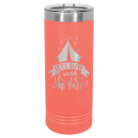 Polar Camel 22 oz. Coral Skinny Tumbler with Slider Lid