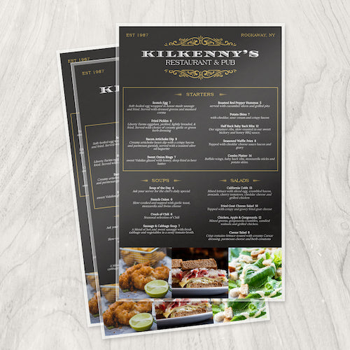 8.5 in x 14 in - Laminated Menus